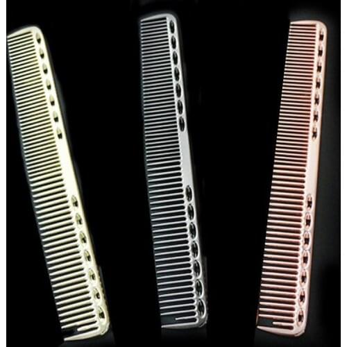 Solid Color Space Aluminum Anti-static Hairdressing Hair Cutting Comb Hairbrush