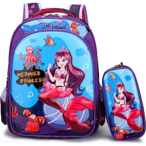 Disney New Children Princess School Bag Boys Girls Unicorn Cartoon Kindergarten Schoolbags Kids Orthopedic Backpacks