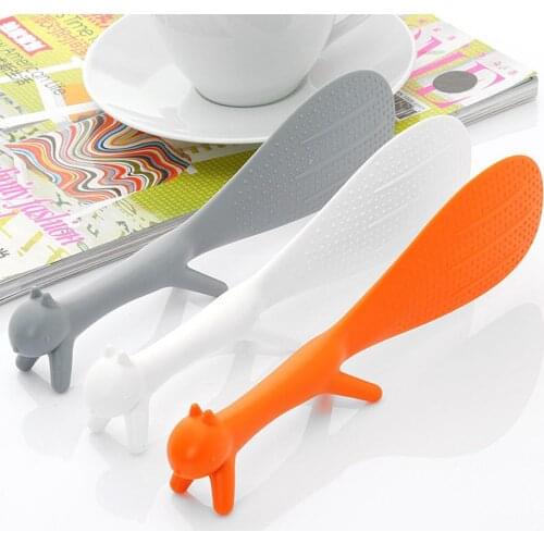 Portable Rice Spoon Standing Cute Squirrel Practical Spoon Sticky Table Food Spoon Rice Spoon Tableware Party Supplies Kitchen