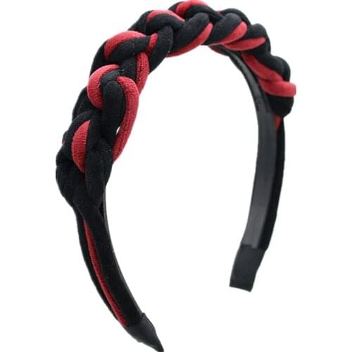 2021BD-1 Wide braided velvet 3cm wide plain design hairbands women hair accessories winter hairbands