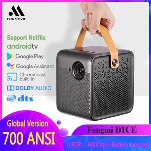 Formovie DICE Projector TV 700ANSI 1080P HD 2GB 16GB Built-in Battery Video Home Theater Beamer Smart Pro Projector MIUI System