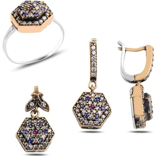 Silver 925 Sterling Zircon Cubic Zirconia Authentic Set