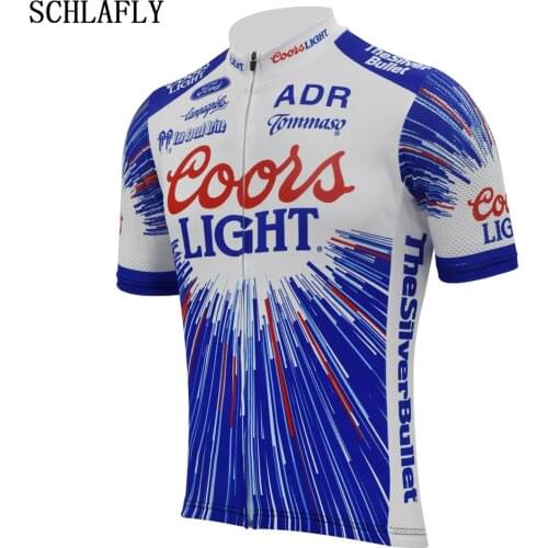 Blue light short sleeve cycling jerseys summer bike wear white jersey cycling top road jersey cycling clothing schlafly