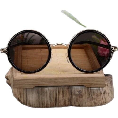 Old Shanghai Republic natural crystal glasses pure copper frame sunglasses