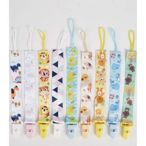 Pacifier Cute Baby Clip Chain Dummy Clips Soother Holder Nipples Children Polyester Cartoon Pacifier Clip Gift