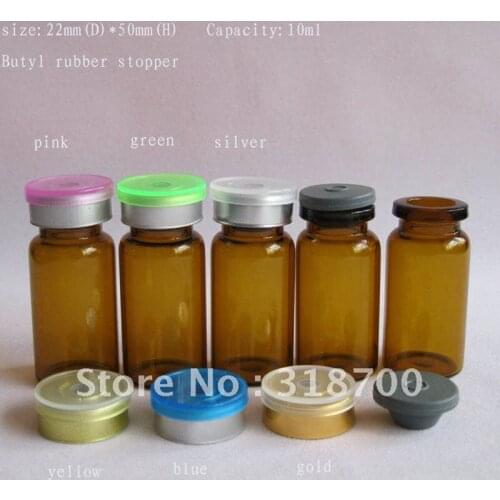 10ml amber tubing glass vial with butyl stopper with flip cap, amber medical bottle,2ml,3ml,5ml,till 30ml is available
