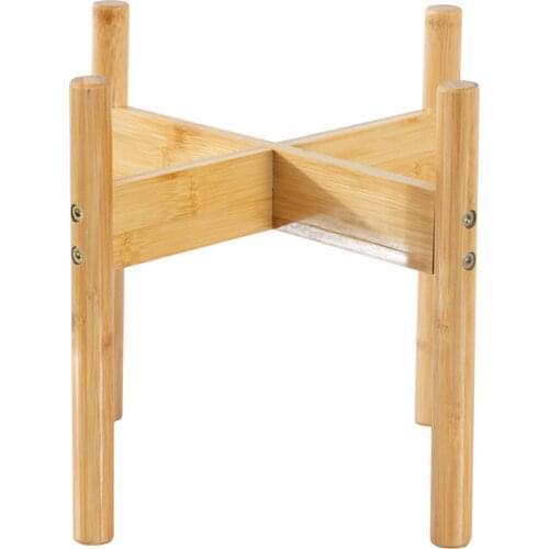 Plant Stand Indoor Plant Display Rack Bamboo Flower Pot Holder Potter Plant Stand For Cylinder Ceramic Pot Cement Flower Pot