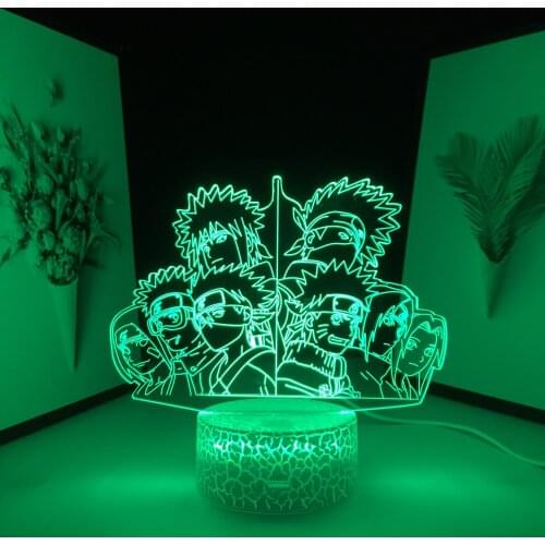 3D LED Nightlight Anime Figure Kakashi for Bedroom Decor Light Cool Child Birthday Gift Table Lamp Touch Sensor Colorful Light