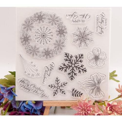 Have a Holly Jolly Christmas Snowflake Transparent Clear Silicone Stamp DIY Scrapbooking Card
