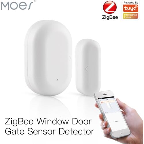 Tuya ZigBee Smart Window Door Gate Sensor Detector Smart Home Security Alarm System Smart Life Tuya App Remote Control