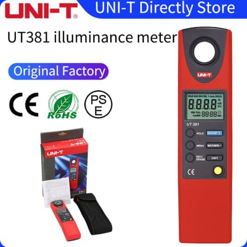 UNI-T UT381 Illuminometers Measurement FC & LUX Auto Range Data Logging Level Measuring Instruments