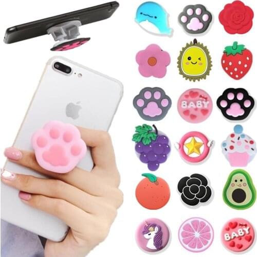 Universal Mobile Phone Bracket Cute 3D Animal Fold Phone Expanding Stand Finger Holder Panda Cat Paw Unicorn Phone Holder Stand