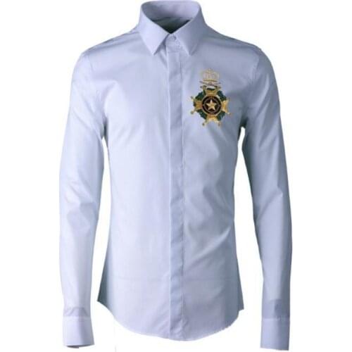 Hight Quality Embroidered Men Shirt Fashion New 100% Cotton Men Shirt Long Sleeve Camisa Masculina Mens Shirts Casual Slim Fit