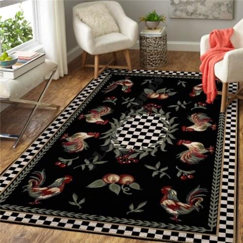Funny Rooster Soft Flannel Lion 3D Printed Rugs Mat Rugs Anti-slip Large Rug Carpet Home Decoration