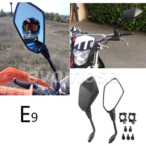 1 Pair Motorcycle Mirror Scooter E-Bike Rearview Mirrors Electrombile Back Side Convex Mirror 8mm 10mm Black