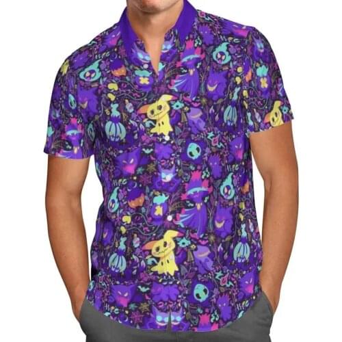 2021 Button Shirt Summer Casual Holiday Short-sleeve 3D All Over Printed Beach Fashion Mens Lapel Colorful Hip Hop Tops