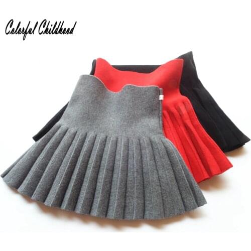 Winter Skirts For Girls Fashion School Girls Pleated Skirts Baby Child High Waist Tutu Skirts Kids Ball Gown Clothes 2-7Yrs