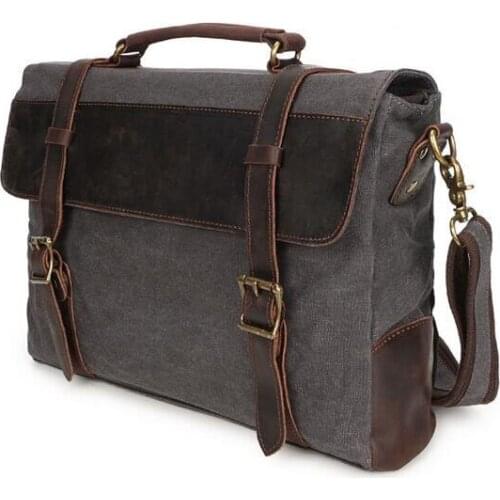08251817 yesetn bag mens canvas vintage briefcase tote shoulder bag