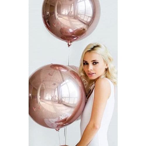 1pc 32 Inch 4D Rose Gold Wedding Decoration Balloon Helium Metal Foil Round BALLOON Birthday Party Decoration Globos