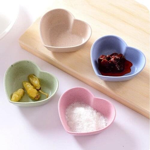 1Pcs Household Soy Tomato Sauce Salt Vinegar Flavor Spices Plate Wheat Straw Seasoning Dish Creative Breakfast Dish Tableware
