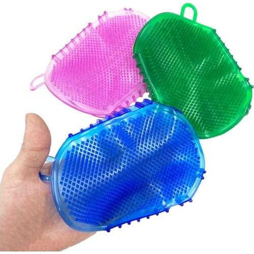 1Pcs Exfoliating Gloves Soft Silicone Massage Scrub Gloves The Bath Body Brush Peeling Body Bath Brush Silicone Bath Scrubber