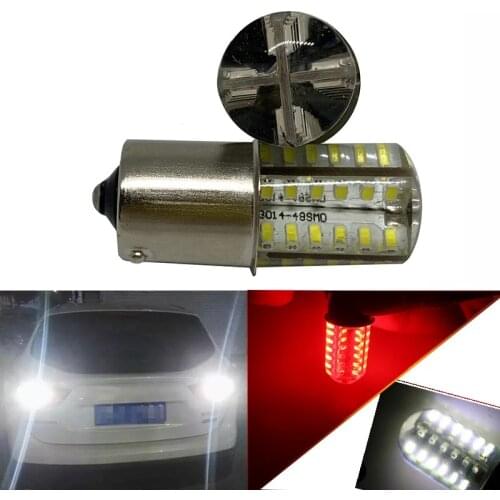 2pcs Red Strobe Flashing Car LED white 1157 BA15D 1156 P21W SRCK LED Replacement Bulbs For Car Brake/Tail Lights 12V