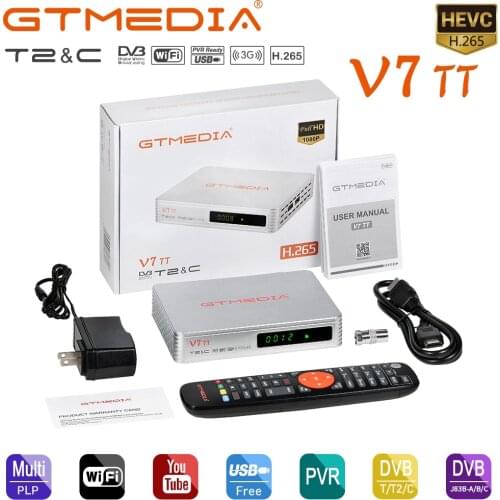 2020 NEW GTMEDIA V7 TT Satellite TV Receiver DVB-T2 DVB-C Digital Wifi TV Box Receiver 1080P Support multi PLP Support USB PVR