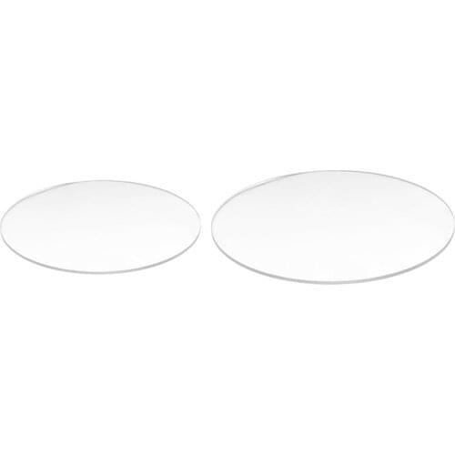 2x Transparent 3mm Thick Mirror Acrylic Round Disc Diameter:85mm & 50mm