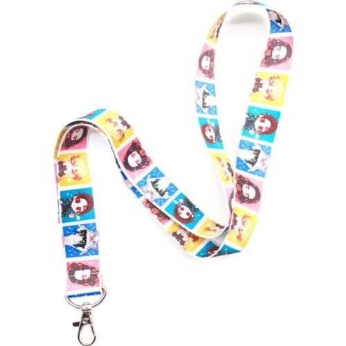 30 pcs cartoon Kimetsu no Yaiba Neck Strap Lanyards Badge Holder Rope Pendant Key Chain Accessorie