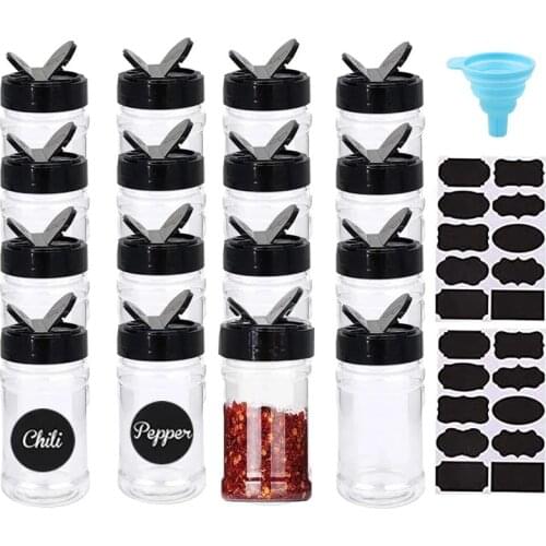 4Pcs/Set 110Ml Spice Salt Pepper Shakers Black Seasoning Jar Can Pepper Bottle Barbecue Condiment Kitchen Gadget Tool
