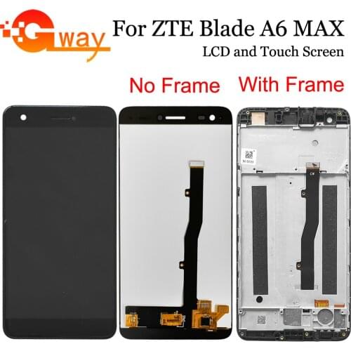 5.5" Black For ZTE Blade A6 Max A0605 Full LCD DIsplay and Touch Screen Digitizer Assembly With Frame For ZTE A6 Max LCD+Tools