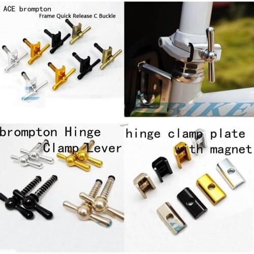 7 Colors Bicycle Hinge Clamps and Hinge Levers(limit nut) For Brompton BMX Bike Frame Quick Release C Buckle Magnet Cycling Part