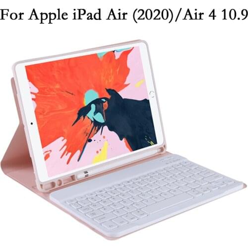 TPU Slot Split Wireless Bluetooth Keyboard Tablet Case for iPad Air 4 Air4 iPadAir 2020 A2072 A2324 Cover PU Leather Stand Shell