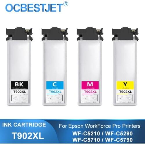 902XL T902XL T902 Ink Cartridge With Pigment Ink For Epson WorkForce Pro WF-C5210 WF-C5290 WF-C5710 WF-C5790 Printer Ink Bag