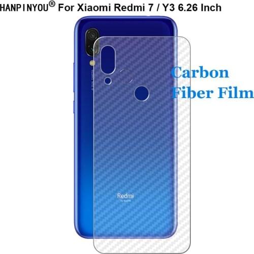 For Xiaomi Redmi 7 Redmi7 / Y3 6.26" New Durable 3D Anti-fingerprint Carbon Fiber Back Film Rear Screen Protector (Not Glass)
