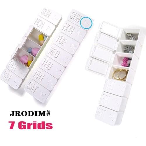 7 Grids Storage Box Travel Pill Box Holder Weekly Medicine Storage Organizer Container Tablet Dispenser Independent Pill Lattice