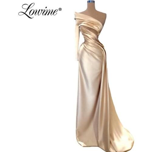 Elegant One Shoulder Evening Formal Gown Vestidos De Festa 2020 Kaftans Turkish Prom Dresses Dubai Party Gowns For Saudi Arabia