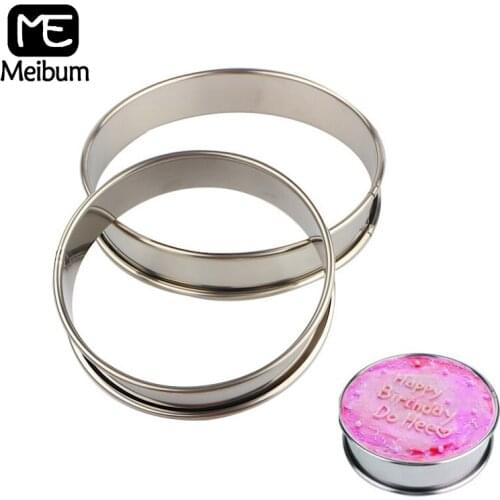 Meibum Diameter 8/10cm Pizza Saucing Ring Stainless Steel Round Tart Rings Mousse Dessert Cake Molds Pie Pan Muffin Baking Tools