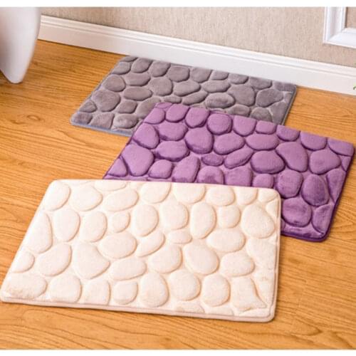 Zeroomade Morden Cobblestone Bath Mats Non-slip Bathroom Mats Rug Home Floor Toilet Absorbent Carpets Memory Foam Bath Rug