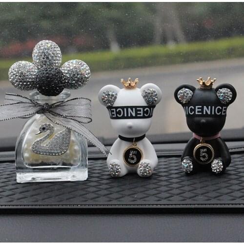 Creative car decoration plaster diamond-studded bear car ornaments car interior aromatherapy car ornaments