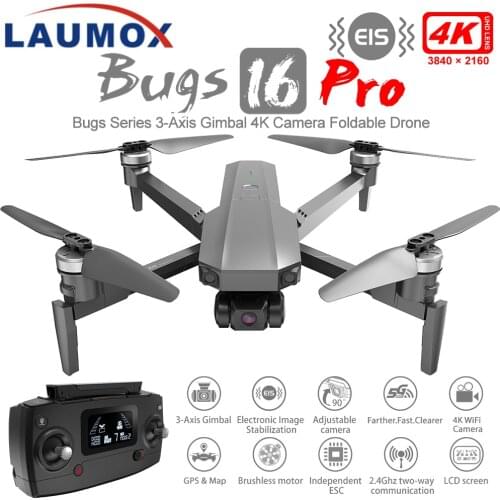 MJX Bugs 16 Pro B16 Camera Drone 4K GPS 3-Axis Gimbal EIS Anti-shake 5G WiFi FPV Professional RC Quadcopter Dron VS SG906 MAX