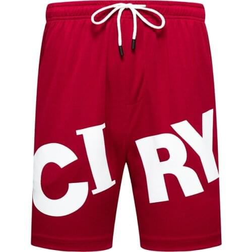 ERIDANUS Summer Letter Print Beach Mens Shorts Holiday Drawstring Five-point Sports Leisure Contrast Color Male Tide MKD108