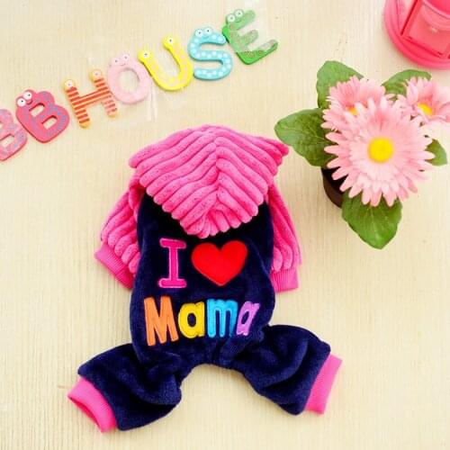 Soft Dog Jumpsuit Warm Puppy Coat Winter Small Dog Rompers Letter Print Clothes Jacket For Bichon Pomeranian Teddy Poodle