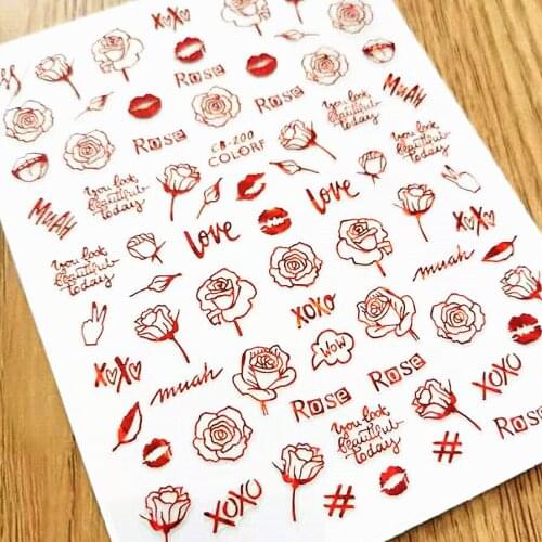 Newest CB200 3D design 3d nail sticker decal export Japan rhinestiones DIY decorations for nail wraps