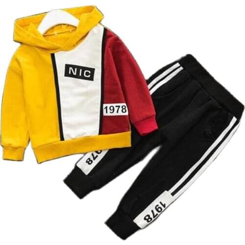Autumn Kids Girls Boys Clothing Sets Childrens Clothes Baby Tops Hoodies Tracksuits Suits 100% Cotton Sweatshirts +Trousers