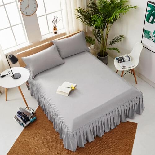Pleated Solid Bed Skirt 90/120/150/180cm Size Bedspread Dust Cover Dustproof Breathable Mattress Cover Shirts Bursh Polyester