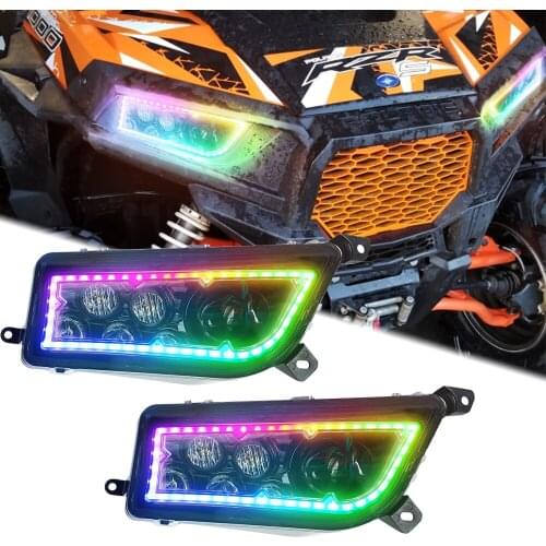 RGB Led Headlight For RZR1000 Polaris RZR Accessories UTV ATV LED Headlight kit Lamp Polaris Razor 1000 2014-2016 RZR XP 4 TURBO