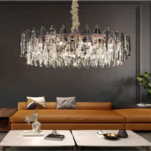 Luxury Crystal Pendant Light For Home Decoration, Retro Led Pendant Lamps,Villa Living Dining Room Decoration Lighting Lustres