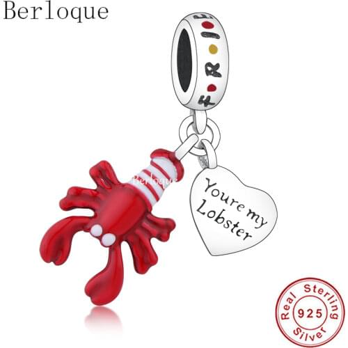 Berloque Sterling Silver 925 Pendant Red Color Animal Beads Charms Fit Original Charm Bracelet Jewelry Making 2021 bijoux femme