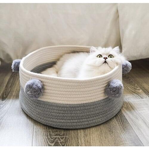 Woven cat nest cat bed breathable cat basket small dog kennel pet products can be cleaned